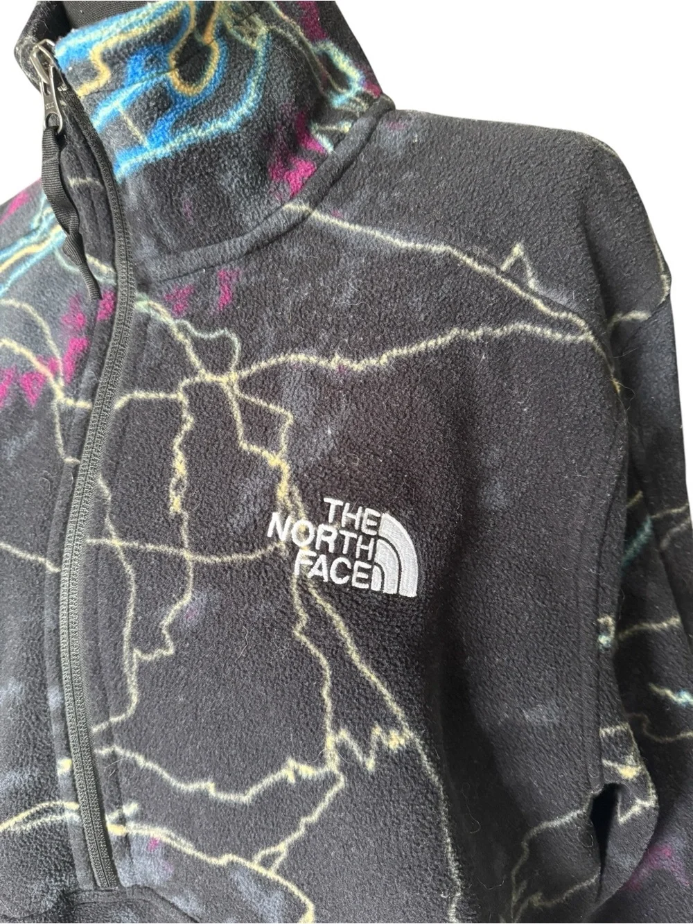 The North Face Polartec Fleece Pullover Men’s M Black Lightning Quarter Zip